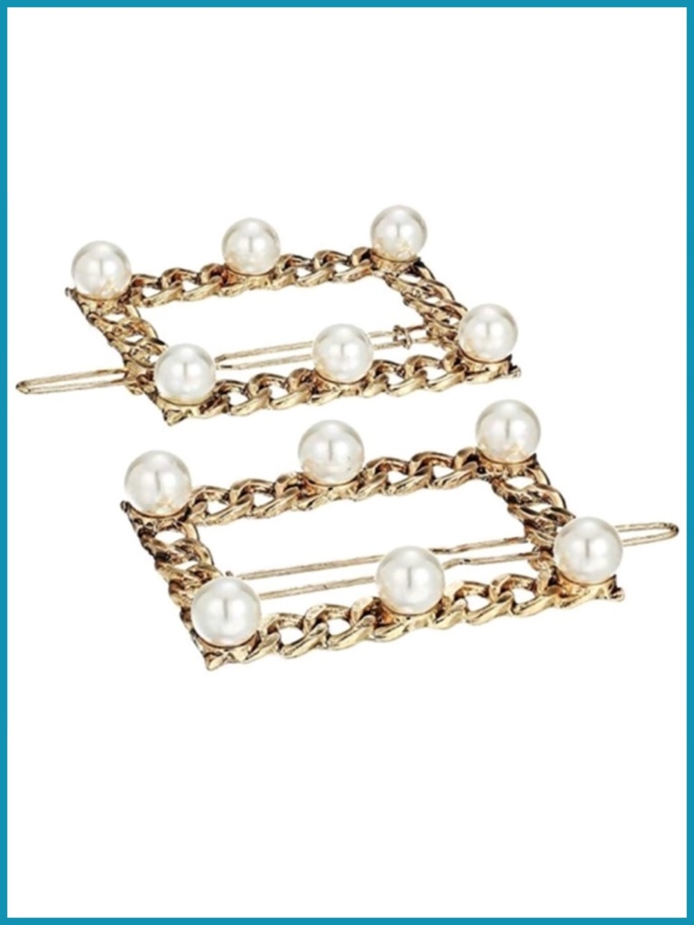 Steve Madden Gold Chain & Pearl Hair Clip Accessory